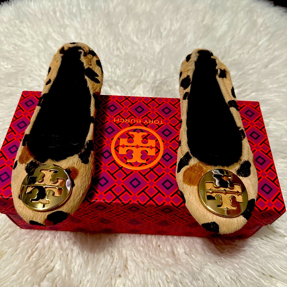 Worn once for a short time Tory Burch cheetah shoes.